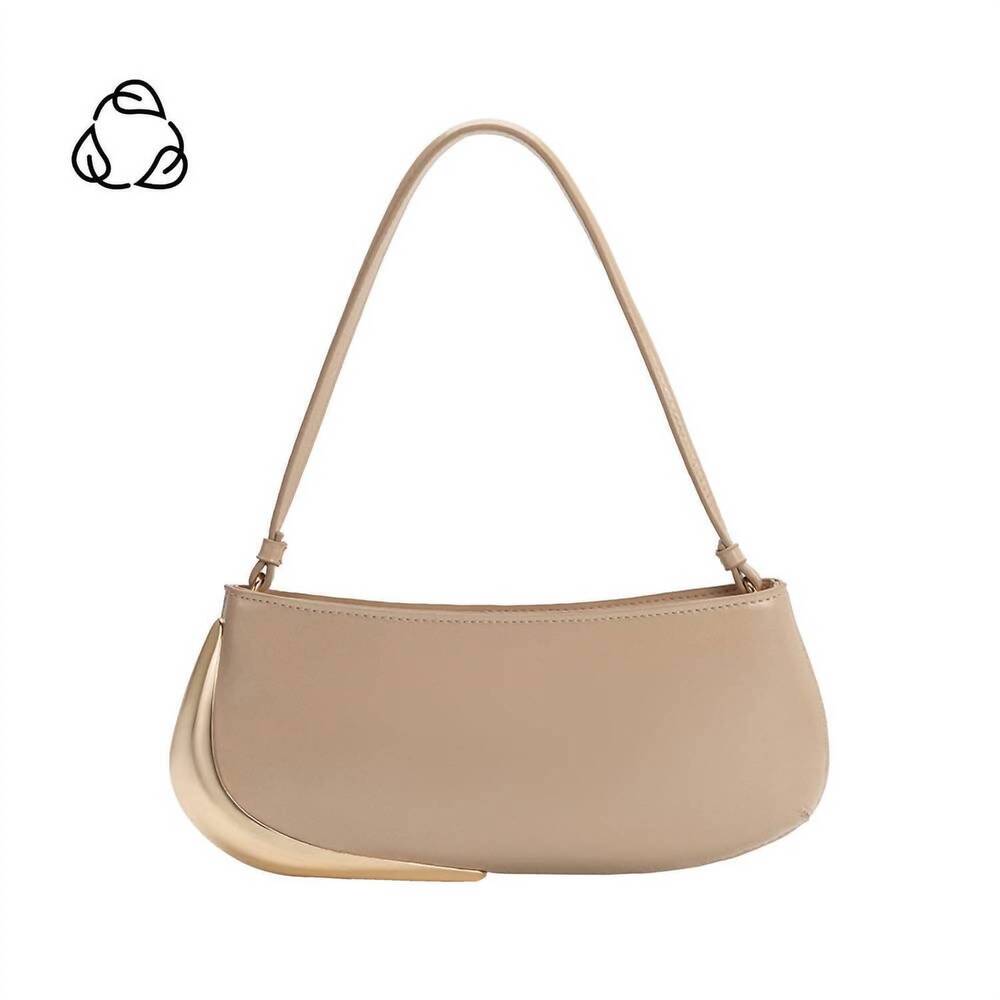 NEW MELIE BIANCO women's sade recycled vegan leather shoulder bag in nude